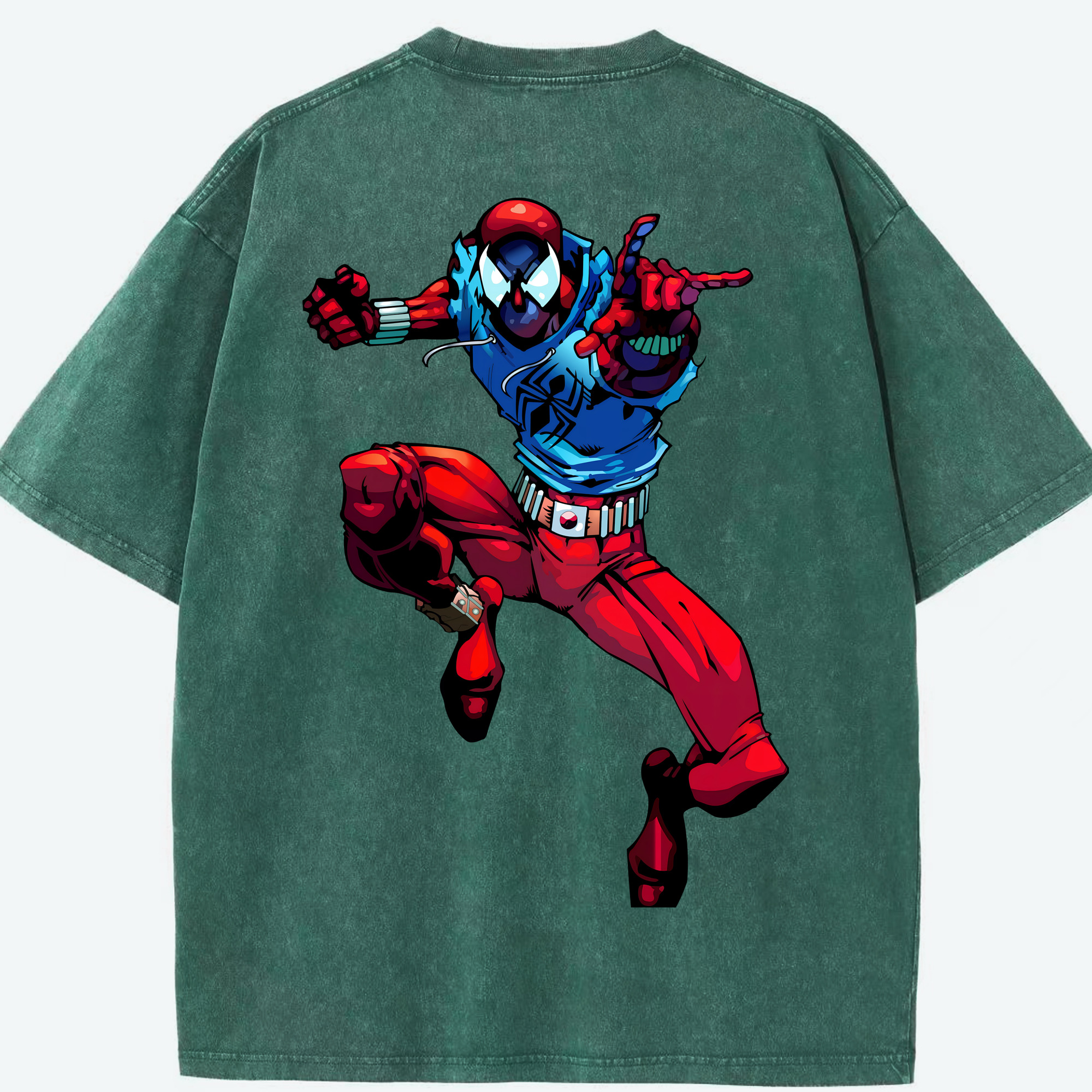 （画像用） Spider Man スパイダーマン 綿100% ヴィンテージ風 半袖Tシャツ（背面プリント）
